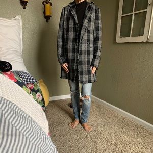 Black & White plaid jacket XS